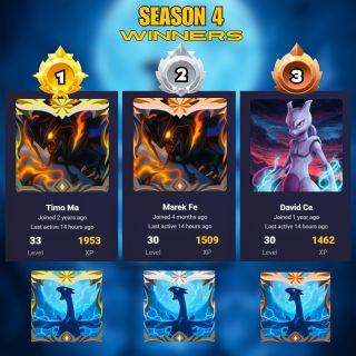 🌀Season 4🌀 Chceme vám všetkým poďakovať za skvelú účasť na sezóne 4 a gratulujeme výhercom👏 1. Timo ma 500€ Store Credit...